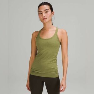 lululemon ebb to street tank top - bronze green (size 2)